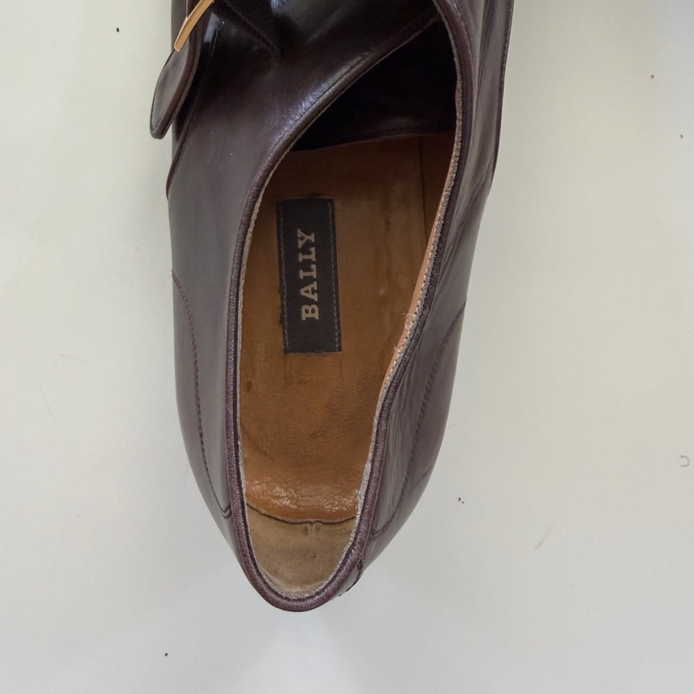 Bally Dark Brown Leather Single Buckle Monk Loafers - Picture 6 of 7